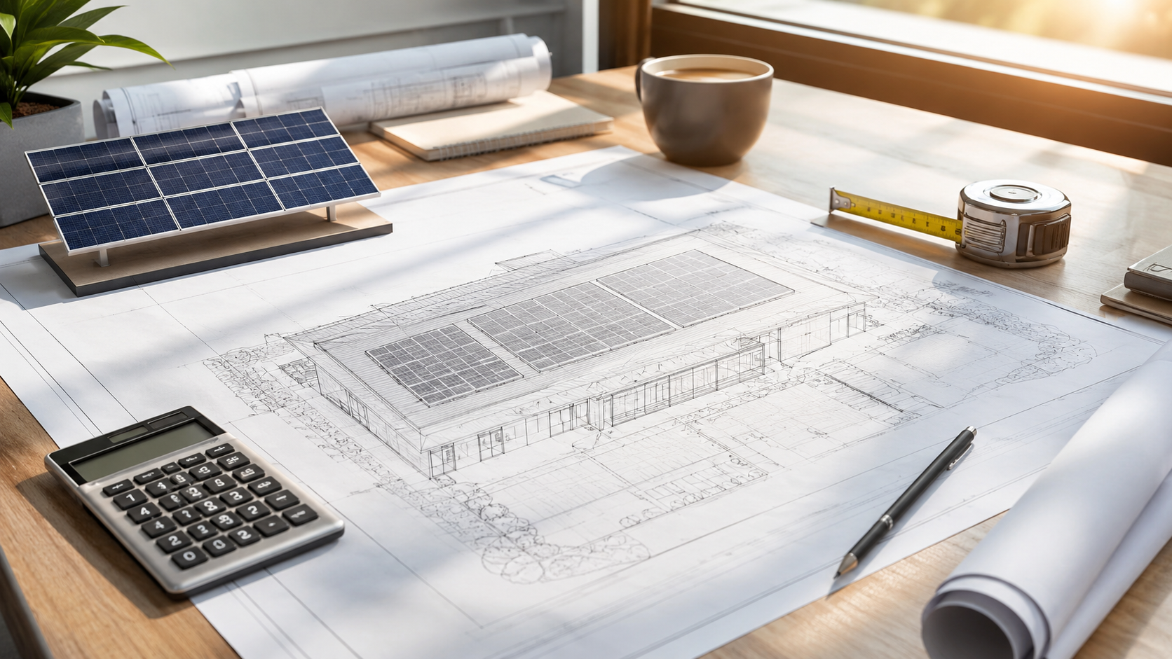 Solar planning workspace with drafting tools